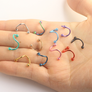 16G Acier Inoxydable, Piercings de <span class=keywords><strong>Nez</strong></span>, Plugs <span class=keywords><strong>d</strong></span>'Oreille, Boucles <span class=keywords><strong>d</strong></span>'Oreilles, Piercings Spirale pour Cartilage et Hélix, Piercings de Lèvre, Bijoux de Piercing Corporel, Modè<span class=keywords><strong>le</strong></span> Twist Barbell, Mix 11 - Product Image 3