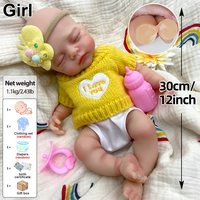 Poupée Bébé en Silicone 30 cm Corps Entier, Poupée Reborn Réaliste en Silicone Souple, Mini Jouet Style Artisanat de Collection, Cadeau