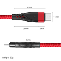 Câble USB 3A Fast Charge 2IN 1 pour téléphone Origine 1m Cordon de téléphone portable tressé durable Fil de chargeur de données
