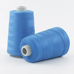 Vente en gros en ligne de fil à coudre polyester à basse quantité minimale de commande 203 à haute vitesse avec des couleurs riches pour la couture de denim