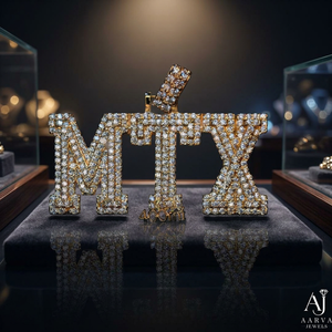 Gold Color Moissanite Bezel Setting Hip Hop Gold Plated Letter Pendant MTX <b>Initial</b> Charm Rhinestone Jewelry for <b>Chain</b> Wear - Product Image 2