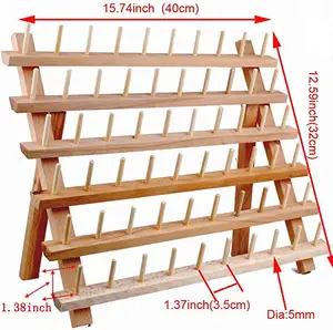 Promotional Top Quality Multipurpose Fine workmanship stand wood spool Sewing Organizer Thread Rack Holder