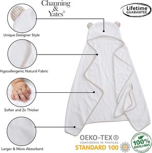 Juego de Toallas para Bebé Recién Nacido, Suaves y de Secado Rápido, de Viscosa de Bambú, con Capucha, Toallita, para Niña y Niño, Artículos Esenciales para el Baño - Product Image 2
