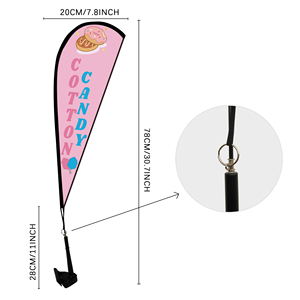 20x78cm tùy chỉnh kẹo bông dao cửa sổ xe cờ giọt nước cờ bãi biển cờ cho xe quảng cáo hiển thị - Product Image 2