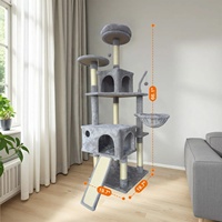 Arbre à chat de luxe en gros et griffoir moderne, grand arbre à chat d'intérieur avec colonne en corde de sisal