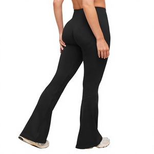 Leggings évasés pour femmes, tricotés, taille élastique, vêtements de sport, extensibles et confortables, séchage rapide, résistants à la décoloration, anti-humidité, directement de l'usine - Product Image 2