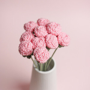 Bouquet de roses tricotées à la main en fil de laine, roses à plusieurs têtes, roses bulles, cadeau pour la Saint-Valentin, cadeau d'anniversaire - Product Image 2