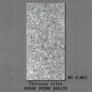Design italien 60x60 Surface mate Carreaux de sol en céramique à motif terrazzo Antidérapant Nouveaux matériaux de construction modernes Liquidation bon marché - Product Image 3