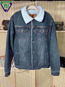 Giacca di jeans spessa di seconda mano giacca moda donna Casual inverno manica lunga uomo cappotto di jeans <span class=keywords><strong>vestiti</strong></span> usati in balle - Product Image 4