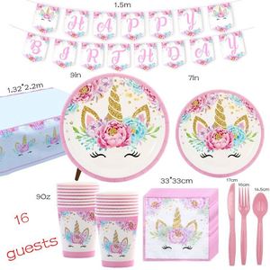 Juego de Platos, Vasos y Servilletas de Unicornio Mágico para Decoración de Fiestas Infantiles, Artículos para Fiestas de Cumpleaños - Product Image 2