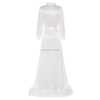 Robe de mariée en Satin solide à manches longues, nuisette élégante et Sexy pour femmes, Images de lune de miel, vêtements de nuit