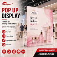 Mur d'affichage pop-up FEAMONT facile à installer pour stands d'exposition et décors de salons professionnels avec sac de transport, design pliable et portable