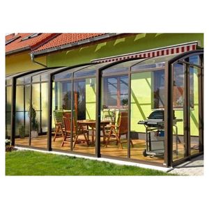 Serre en verre préfabriquée moderne en aluminium, multifonctionnelle, 4 saisons, imperméable, écologique, directement de l'usine Prima - Product Image 2