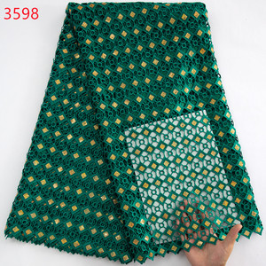 3598 Cordón de <span class=keywords><strong>guipur</strong></span> de buena calidad con lentejuelas NewStyle tela de encaje Soluble en agua africana para coser vestidos <span class=keywords><strong>Midi</strong></span> de fiesta de lujo - Product Image 6