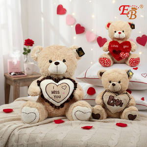 Oso Pardo de Peluche de 24 Pulgadas con Corazón y Sonido, 6 Piezas/Caja, para Suministros del Día de San Valentín - Product Image 3