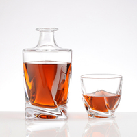 Haut de gamme clair polygonal Unique Design 750ml 45ml Whisky Vodka Brandy Rhum Gin Super Flint Verre Vin Liqueur Bouteilles