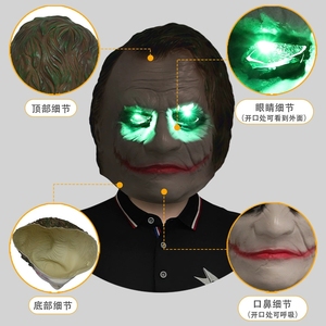 Máscara de Halloween para Adultos, Terrorífica, con Luz, Material PU, para el Día de los Inocentes, Cosplay, Blanca, Venta al Por Mayor - Product Image 5