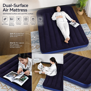 Colchón Inflable Portátil, Cama <span class=keywords><strong>de</strong></span> Aire Acolchada para Acampar, Colchoneta para Dormir en Casa o para Invitados, Cama Inflable <span class=keywords><strong>de</strong></span> PVC Resistente <span class=keywords><strong>de</strong></span> 22 cm <span class=keywords><strong>de</strong></span> Altura - Product Image 3