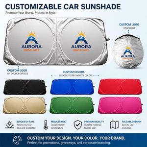 Wholesale Custom Logo UV Protection Front Window Sunshade Fold <b>Windshield</b> for Car Dealer Business Promo Gift Sunshade <b>Cover</b> - Product Image 3