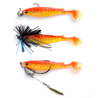 NOEBY 10cm/8g Paddle Shad Swimbait Soft Plastics Lures Worms Swimbait Wobbler Swim Bait Jig Head 3D Eyes Artificial for Pike
