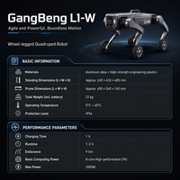 Robot quadrupède sur roues GangBeng L1-W, protection IP54, 3500W, autonomie 9km, garantie 1 an, pour inspection en laboratoire de recherche