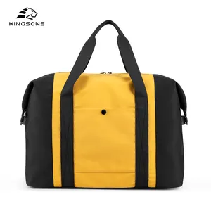 2023 Kingsons BSCI工厂GRS航空旅行用再生聚酯旅行包随身行李手提袋背包