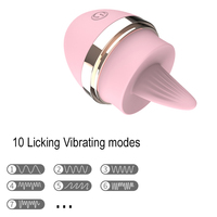 Vibrateur clitoridien rechargeable en silicone pour femme, étanche IPX7, puissante stimulation du point G, 10 modes de vibration, 1,5-2h d'autonomie, 10 modes de léchage
