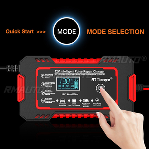 เครื่องชาร์จแบตเตอรี่อัจฉริยะ RJtianye มาตรฐานยุโรป 12V 6A สำหรับรถ SUV และมอเตอร์ไซค์ พร้อมหน้าจอ LED แสดงผล - Product Image 5