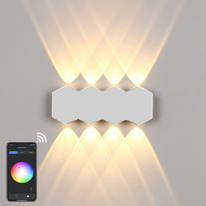 LED Smart APP Control Outdoor <b>Wall</b> <b>Sconce</b> Black Waterproof IP65 RGBW Adjustable <b>Wall</b> <b>Light</b> Lamp for Garden Easy Installation - Product Image 2