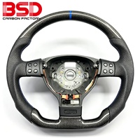 Amélioration de l'intérieur de la voiture, volant personnalisé en cuir et fibre de carbone pour VW Volkswagen Golf 5 Mk5 GTI TSI Passat Maiteng Touran