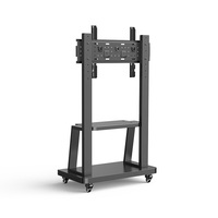 DBTC801B Heavy-Duty Black Mobile TV Cart Mount Stand Acero Ajustable TV Trolley con ruedas para 65 "Plasma Tv