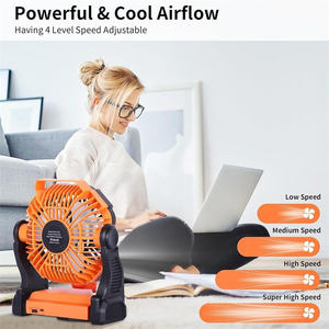 Ventilador portátil Recargable 5200mAh Ventilador de camping industrial eléctrico con luz LED Escritorio Ventilador de tienda al aire libre - Product Image 5