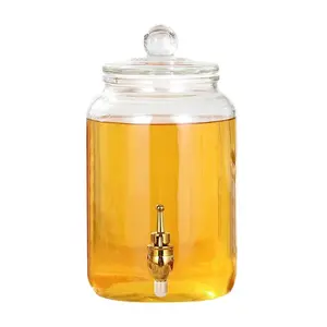 Distributeur de boisson en verre 2L 5 litres avec robinet distributeur de jus avec vis bouteille en verre hermétique avec couvercle scellé boîtes vides avec mélangeur