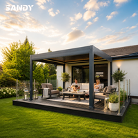 Pergola bioclimatique motorisée imperméable avec toit à lames orientables en aluminium, personnalisable pour jardin extérieur et gazebo