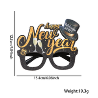 Lunettes en plastique rondes « Bonne Année » très populaires, lunettes fantaisie 2027 pour fêtes, accessoires de photomaton pour le réveillon du Nouvel An