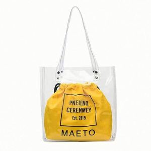 Bolso de Playa de Verano para Mujer, Estilo Coreano, de Mano y Bandolera, Bolso de Hombro Individual, Bolso Madre e Hija, Transparente, Tipo Jelly, Nuevo y Elegante - Product Image 1