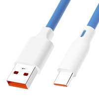 Kabel USB A ke C Pengisian Cepat Tembaga Murni 100W 120W 5A Silikon untuk Komputer & Printer