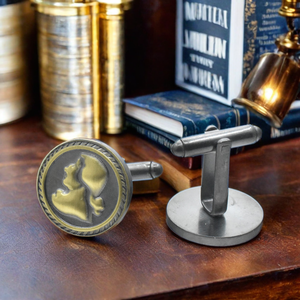 Vente en gros de boutons de manchette costume d'affaires et mariage personnalisé <span class=keywords><strong>bronze</strong></span> antique motif portrait vintage bijoux pour hommes chemise smoking coffret cadeau - Product Image 6