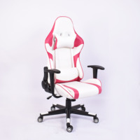Chaise de jeu ergonomique confortable en cuir de style course pour filles, idéale pour l'e-sport