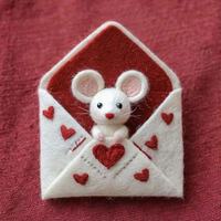 Kit de feutrage à l'aiguille fini, petit cœur, ballon, souris, Saint-Valentin, fait main, en feutre de laine imperméable, décoration, cadeau, ornement