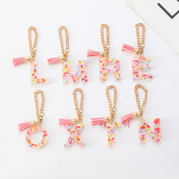 Mode 26 anglais lettre résine porte-clés anglais lettre porte-clés mignon Alphabet pendentif porte-clés cadeau