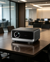 Proyektor LCD HTP A99 1200 ANSI Lumens 1080P, Mendukung 4K, Android, Auto Focus, WiFi 5G 5.2, untuk Home Theater, Bisnis, dan Pendidikan