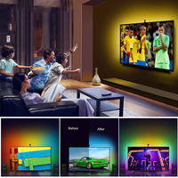 Ruban LED flexible SMD RGB 5050 étanche 12V pour rétroéclairage TV avec télécommande USB couleur RGBW, matériau PC pour