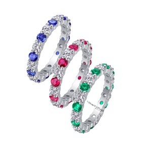 S925 <strong>Silver</strong> Ring with White Moissanite Sapphire &amp; Emerald European American <strong>Fashion</strong> <strong>Jewelry</strong> for Women for Engagement Gift Party - Product Image 1