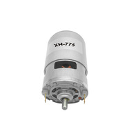 Moteur CC puissant 12V tout métal à bobinage décalé 775, roulements à billes à mandrin, commutation fluide, fixation à bride, 100W