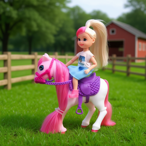 Muñeca Kelly en Escuela de Equitación con Caballo Rosa de 24 cm, Juguete para Niños - Product Image 2