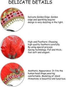 New Design <b>Feather</b> Headpiece Supplies Red for Costume Party Carnival <b>Headband</b> - Product Image 4