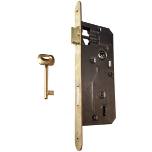 CERRADURA PARA PUERTAS DE MADERA 'PATENTE GRANDE' FRONTAL BORDE REDONDO BONAITI E45 Latón - Product Image 1