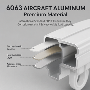 <span class=keywords><strong>Rail</strong></span> de rideau extensible en aluminium, silencieux et réglable, <span class=keywords><strong>pour</strong></span> la vente en gros aux détaillants et aux magasins internationaux - Product Image 3