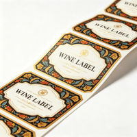 Étiquettes de vin personnalisées, colorées, brillantes, écologiques, imperméables, avec dorure à chaud, autocollants en vinyle à forte adhérence pour bouteilles de vin et de spiritueux